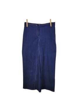 Vintage Stretch Denim Skirt Size Large 32" Waist Jean Long A Line Western Modest